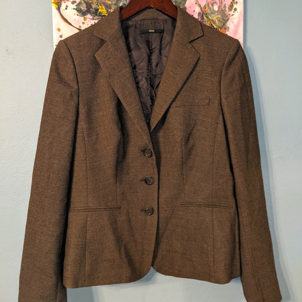 SOLD - Hugo Boss Wool Blazer, Brown, Size 10